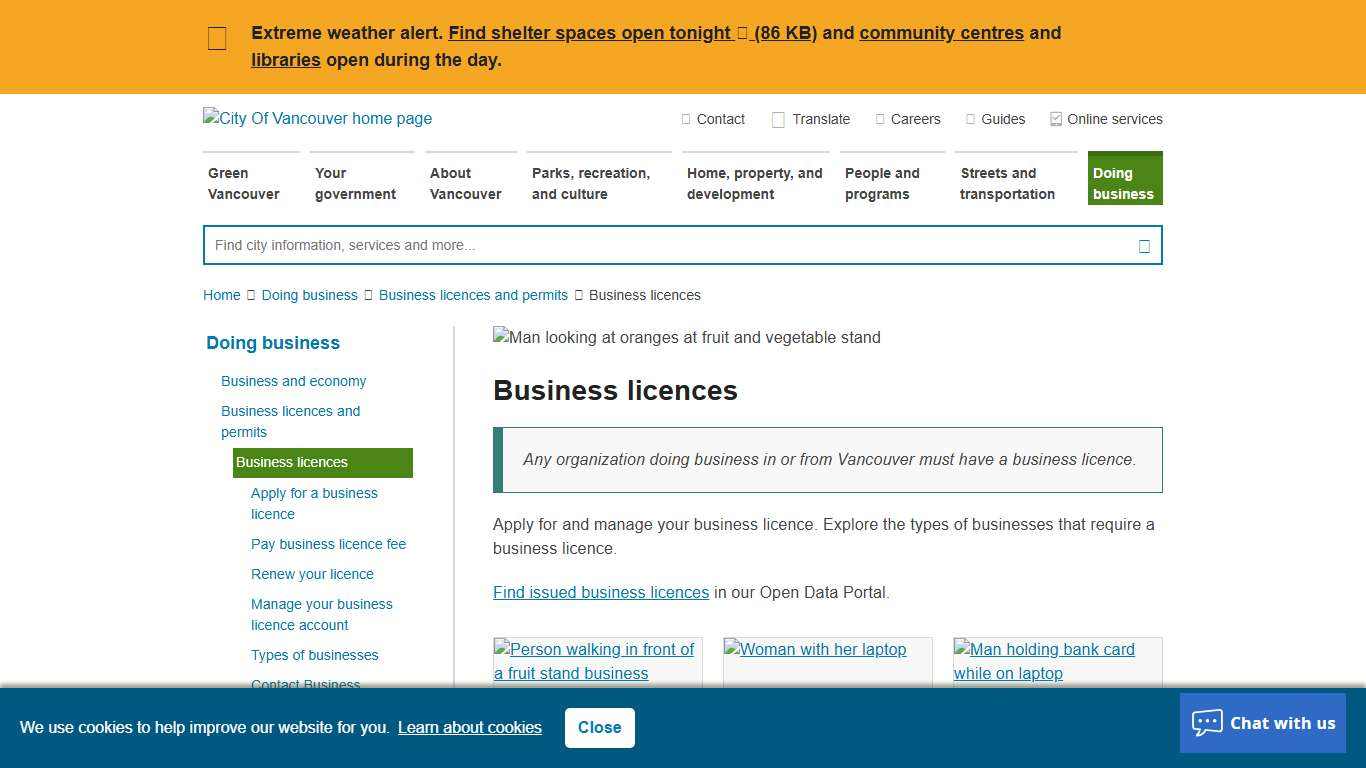 Business licences City of Vancouver
