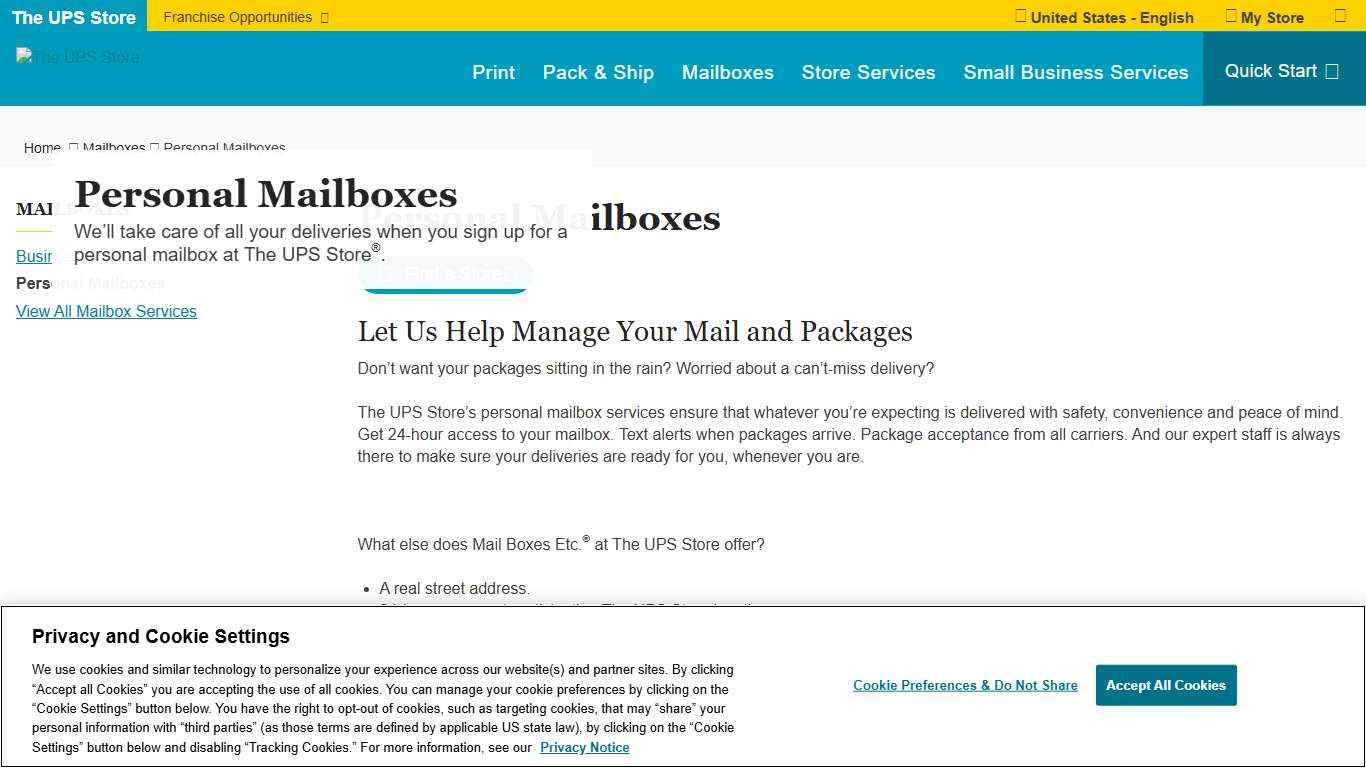 Personal Mailboxes at The UPS Store - Get a Real Street Address